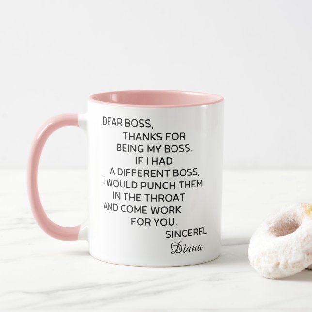 Funny Personalised Boss  Mug (With Donut)
