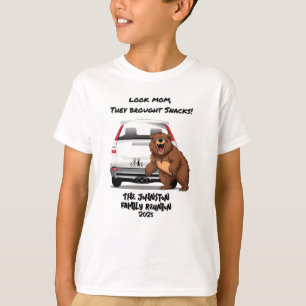 Funny Personalised Camping Bear Family Reunion T-Shirt
