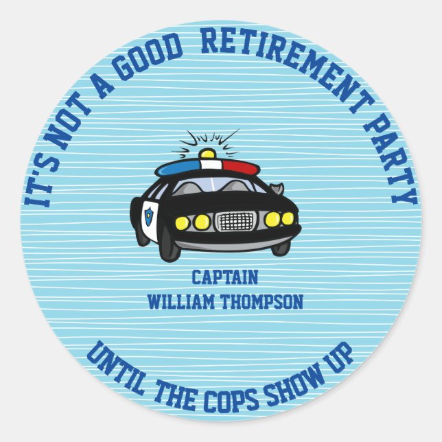 Funny Personalised Cop Retirement Sticker (Front)