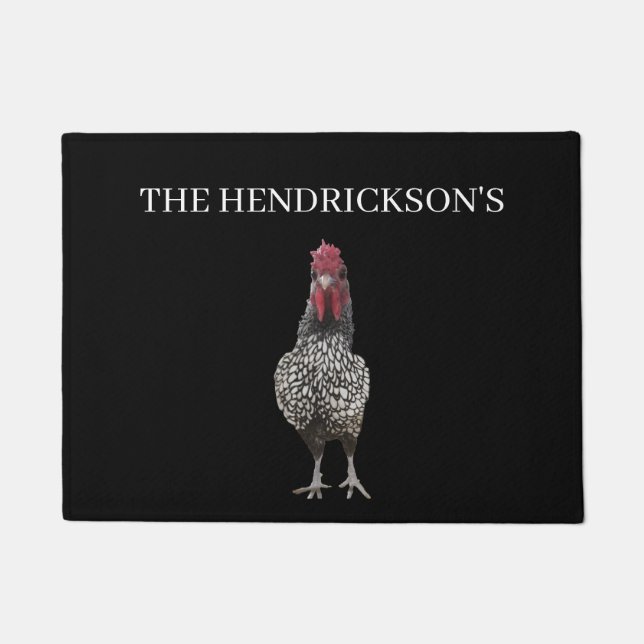 Funny Personalised Country Farm Hen Doormat (Front)