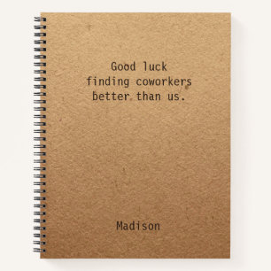 Funny Personalised Coworker Notes Office Meeting Notebook