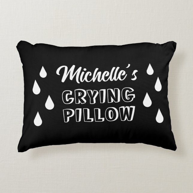Funny personalised crying pillow with tear drops (Front)