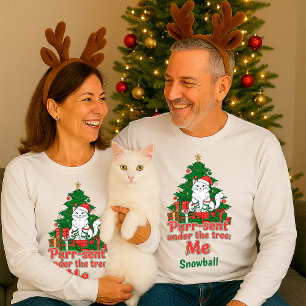 Funny Personalised  Cute Cat Holiday Custom Gift T-Shirt