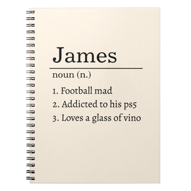 Funny Personalised Dictionary Name Definition Notebook (Front)