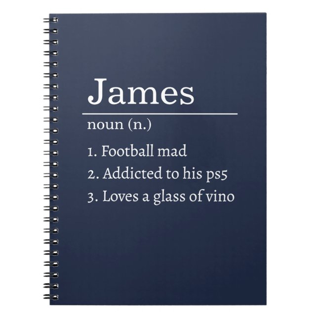 Funny Personalised Dictionary Name Definition Notebook (Front)