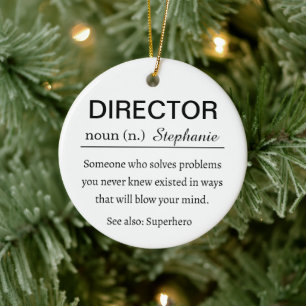 Funny Personalised Director Definition Ceramic Tree Decoration