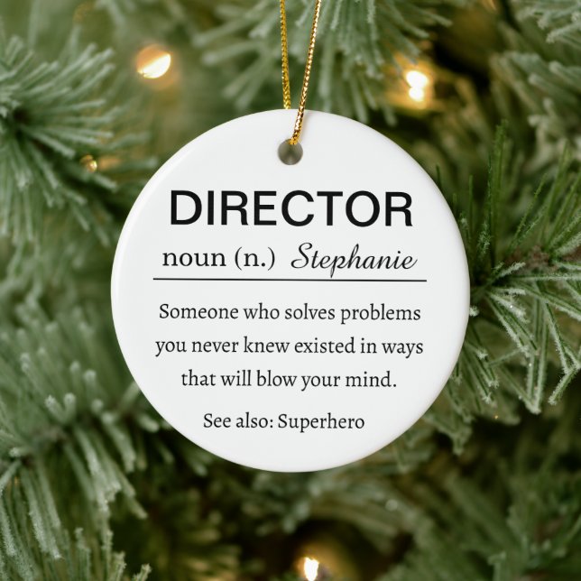 Funny Personalised Director Definition Ceramic Tree Decoration (Tree)