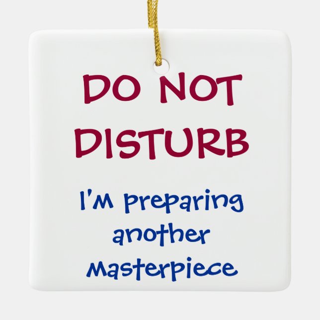 Funny Personalised Do Not Disturb Chef Ceramic Ornament (Front)