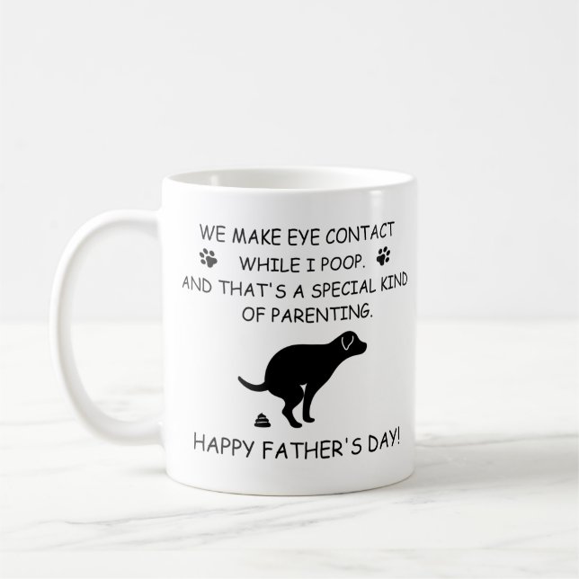 Funny Personalised Dog Dad, Dog Poop Father's day Coffee Mug (Left)