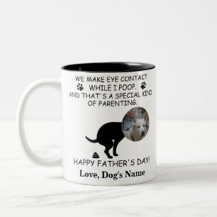 Funny Personalised Dog Dad, Dog Poop Father's day Two-Tone Coffee Mug