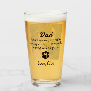 Funny Personalised Dog Dad Glass