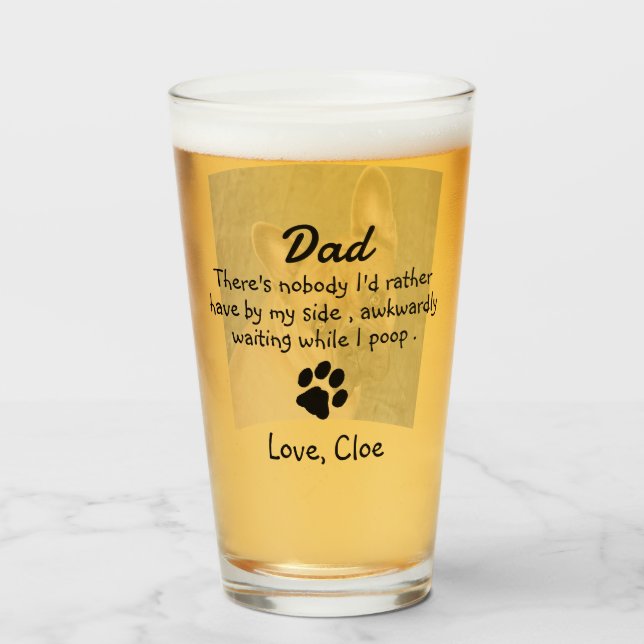 Funny Personalised Dog Dad Glass (Front Filled)