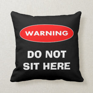 Funny personalised don't sit here cushion