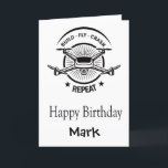 Funny Personalised Drone Birthday Card<br><div class="desc">Perfect for any drone enthusiast who is familiar with the typical drone lifecycle of Build - Fly - Crash - Repeat.</div>