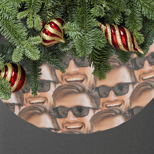 Funny Personalised Face Christmas Brushed Polyester Tree Skirt