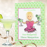 Funny Personalised For Her Margarita Birthday  Card<br><div class="desc">Does that special someone love margaritas and celebrating her birthday?  Personalise this fun card for her!</div>