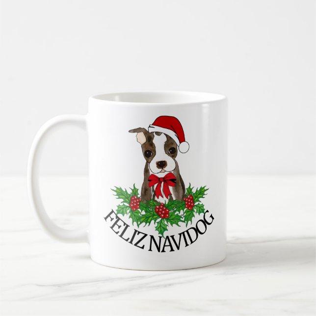 Funny Personalised French Bulldog Santa Hat   Coffee Mug (Left)