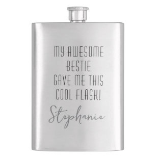 Funny Personalised from Bestie Cool Modern Hip Flask