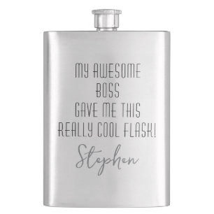 Funny Personalised from Boss Cool Modern Hip Flask