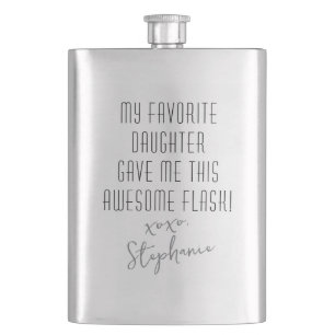 Funny Personalised from Favourite Daughter Modern Hip Flask