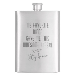 Funny Personalised from Favourite Niece Modern Hip Flask