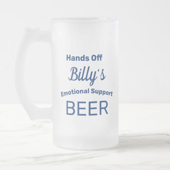 Funny Personalised Frosted Glass Beer Mug (Left)