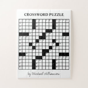 Funny Personalised Game Black and White Crossword Jigsaw Puzzle