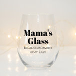 Funny Personalised Gift For Mum Who Loves Drinking Stemless Wine Glass<br><div class="desc">Surprise your mum with a gift that combines humour and practicality with our Funny Personalised Stemless Wine Glass! This hilarious glass is perfect for any mum who loves to unwind with a glass of wine after a long day. Featuring a witty saying that will surely make her laugh, this stemless...</div>