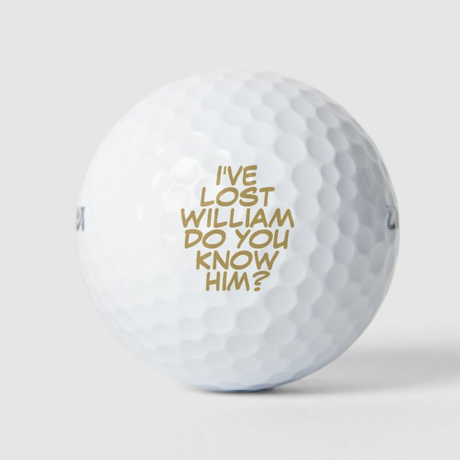 Funny Personalised Gold Lost Golf Balls (Front)