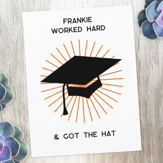 Funny Personalised Graduation Announcement Postcard