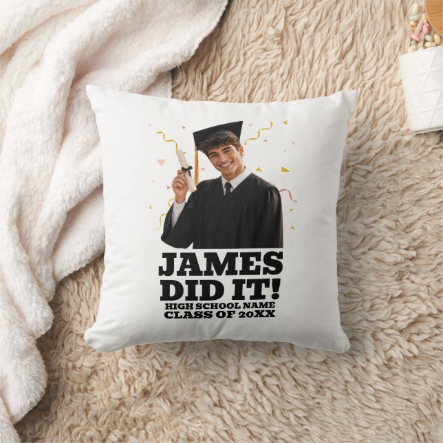Funny Personalised Graduation Party Custom Photo Cushion (Blanket)