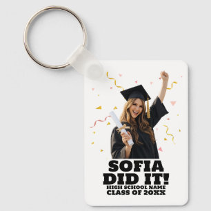 Funny Personalised Graduation Party Custom Photo Key Ring