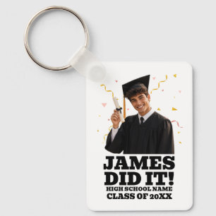 Funny Personalised Graduation Party Custom Photo Key Ring