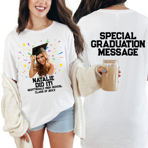 Funny Personalised Graduation Party Custom Photo T-Shirt