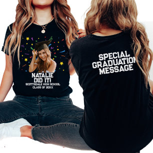 Funny Personalised Graduation Party Custom Photo T-Shirt