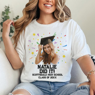 Funny Personalised Graduation Party Custom Photo T-Shirt