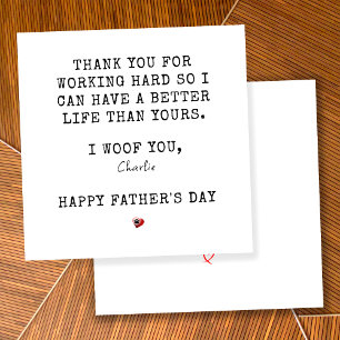 Funny Personalised Happy Father's Day From Dog Card