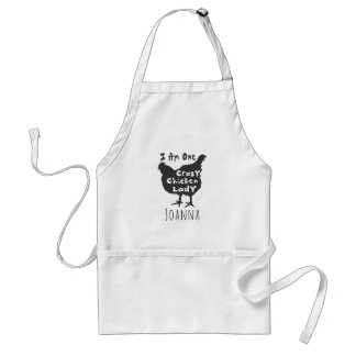 Funny Personalised I am One Crazy Chicken Lady Standard Apron
