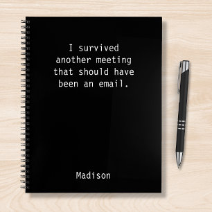 Funny Personalised I Survived Office Meeting Notebook