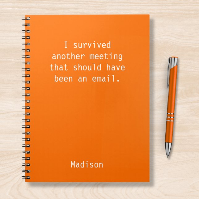 Funny Personalised I Survived Office Meeting Notebook (Creator Uploaded)