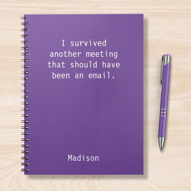 Funny Personalised I Survived Office Meeting Notebook (Creator Uploaded)