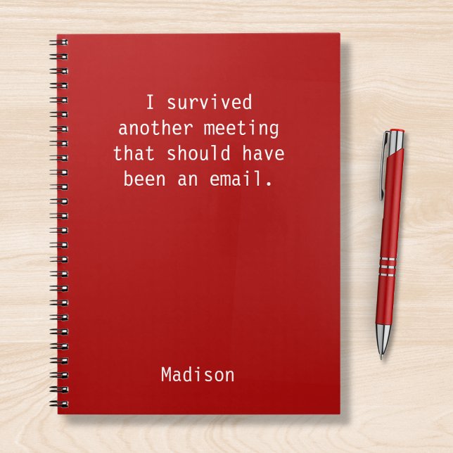Funny Personalised I Survived Office Meeting Notebook (Creator Uploaded)