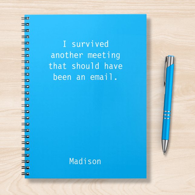 Funny Personalised I Survived Office Meeting Notebook (Creator Uploaded)