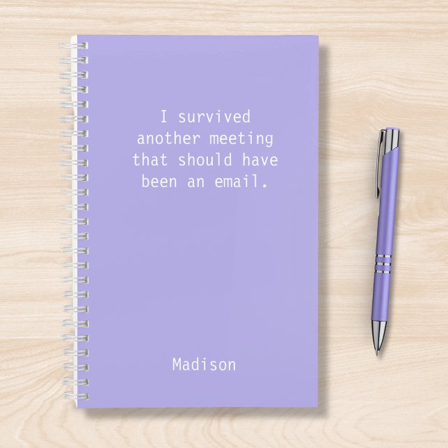 Funny Personalised I Survived Office Meeting Notebook (Creator Uploaded)