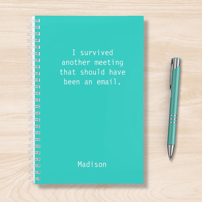 Funny Personalised I Survived Office Meeting Notebook (Creator Uploaded)