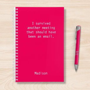 Funny Personalised I Survived Office Meeting Notebook