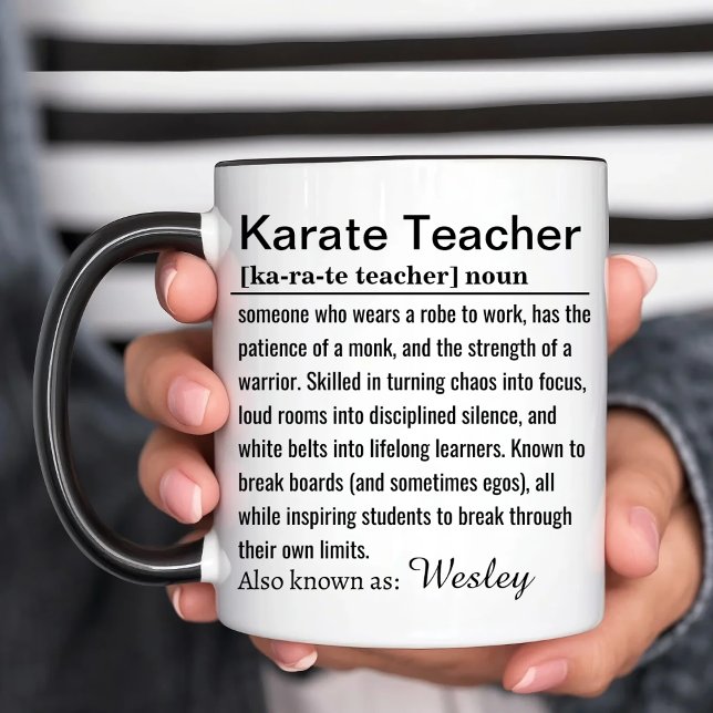 Funny Personalised Karate Teacher Definition Mug (Creator Uploaded)