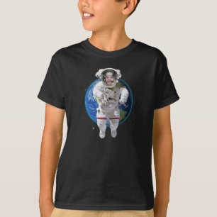 Funny Personalised Kids Photo Astronaut T-Shirt