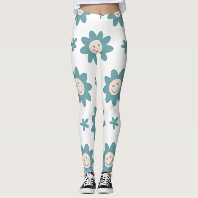 Funny personalised leggings floral styles. (Front)