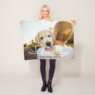  Funny Personalised Love Paw Print Dog Lover Photo Fleece Blanket